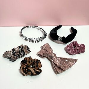 Y2K 2000s mcbling 90s mixed bundle of animal print sequins hair accessories